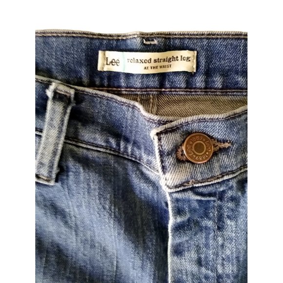 Lee Relaxed Fit Women's Denim Jeans Straight Leg Size 10 Petite - Picture 6 of 7